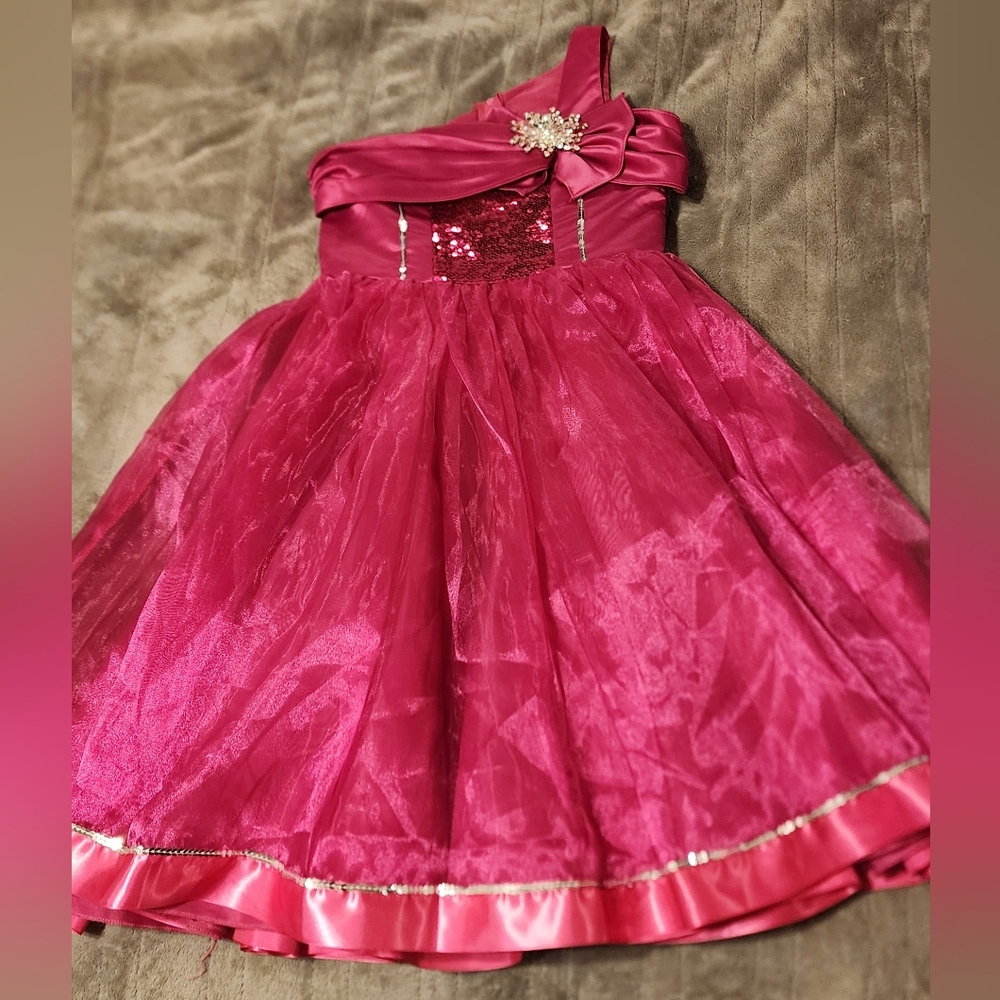 Big girl's size 8 Kiki USA fuchsia pink formal dress
